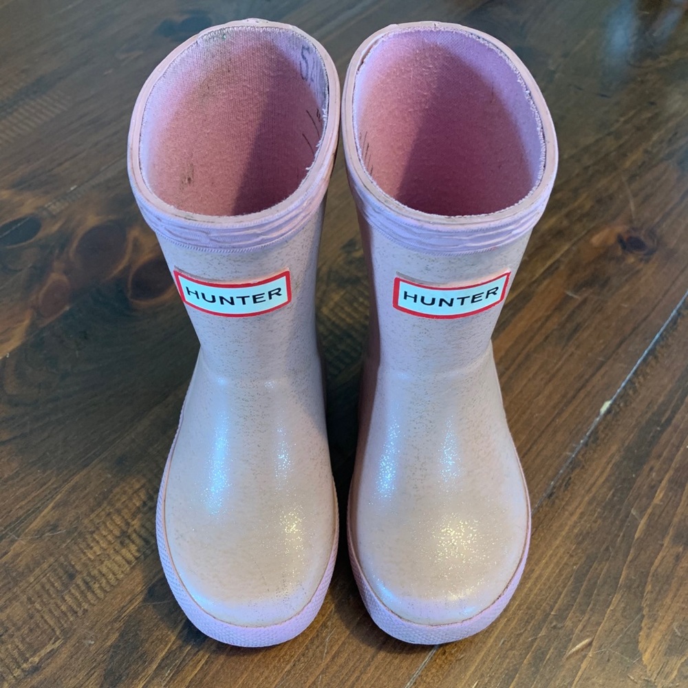 Pink sparkly Hunter Rain Boots